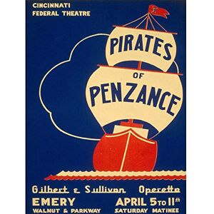 Wee Blue Coo Theatre Pirates Penzance Gilbert Sullivan Cincinnati Vintage Art Print Poster Wall Decor 12X16 Inch Wee Blue Coo Theatre Pirates Penzance Gilbert Sullivan Cincinnati Vintage Art Print Poster Wall Decor 12X16 Inch