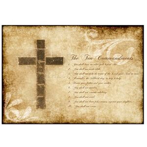 Wee Blue Coo Ten Commandments 10 Cross Christian Quote Picture Wall Art Print Wee Blue Coo Ten Commandments 10 Cross Christian Quote Picture Wall Art Print