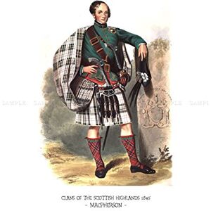 Wee Blue Coo Painting Book Clans Scottish 1845 Macpherson Colour 12x16 Wall Art Print Wee Blue Coo Painting Book Clans Scottish 1845 Macpherson Colour 12x16 Wall Art Print