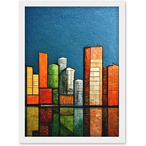 Doppelganger33 LTD Abstract Modern Cityscape Reflections Orange Blue Yellow Artwork Framed Wall Art Print A4 Doppelganger33 LTD Abstract Modern Cityscape Reflections Orange Blue Yellow Artwork Framed Wall Art Print A4