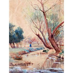 Fine Art Prints Onderdonk Landscape Figure Stream Nature Tree Painting Large Print Poster Wall Art Decor Picture Fine Art Prints Onderdonk Landscape Figure Stream Nature Tree Painting Large Print Poster Wall Art Decor Picture