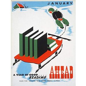 Wee Blue Coo Illinois USA Library Reading Book Snow Sledge Vintage Advertising Art Print Poster Wall Decor 12X16 Inch Wee Blue Coo Illinois USA Library Reading Book Snow Sledge Vintage Advertising Art Print Poster Wall Decor 12X16 Inch