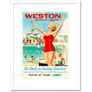 Wee Blue Coo Travel Weston Super Mare Somerset UK Pool Sun Swim Fun Train Art Framed Wall Art Print Wee Blue Coo Travel Weston Super Mare Somerset UK Pool Sun Swim Fun Train Art Framed Wall Art Print