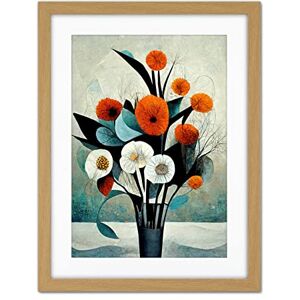 Doppelganger33 LTD Flowers Floral Display Bouquet Modern Abstract Teal Orange Artwork Framed Wall Art Print 18X24 Inch Doppelganger33 LTD Flowers Floral Display Bouquet Modern Abstract Teal Orange Artwork Framed Wall Art Print 18X24 Inch