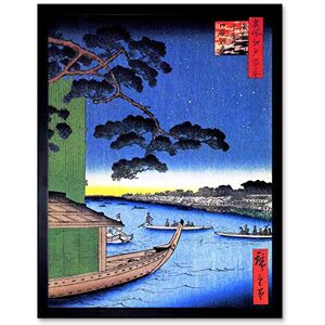 Wee Blue Coo Utagawa Hiroshige Japanese Woodblock Series Art Print Framed Poster Wall Decor 12x16 inch Wee Blue Coo Utagawa Hiroshige Japanese Woodblock Series Art Print Framed Poster Wall Decor 12x16 inch