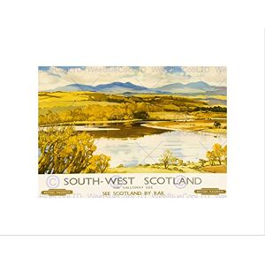 Wee Blue Coo Travel Transport Train South West Scotland Scenic River Wall Art Print Wee Blue Coo Travel Transport Train South West Scotland Scenic River Wall Art Print