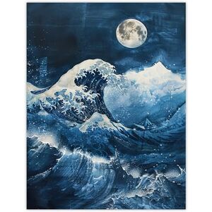 Artery8 The Great Wave at Full Moon Storm Sea Painting Living Room Extra Large XL Wall Art Poster Print Artery8 The Great Wave at Full Moon Storm Sea Painting Living Room Extra Large XL Wall Art Poster Print