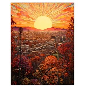 Artery8 Los Angeles LA California Sunburst Cityscape Rich Golden Floral Sunshine Large Wall Art Poster Print Thick Paper 18X24 Inch Artery8 Los Angeles LA California Sunburst Cityscape Rich Golden Floral Sunshine Large Wall Art Poster Print Thick Paper 18X24 Inch