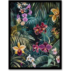 Artery8 Exotic Orchids in Jungle Painting Wild Floral Living Room Artwork Framed Wall Art Print 18X24 Inch Artery8 Exotic Orchids in Jungle Painting Wild Floral Living Room Artwork Framed Wall Art Print 18X24 Inch