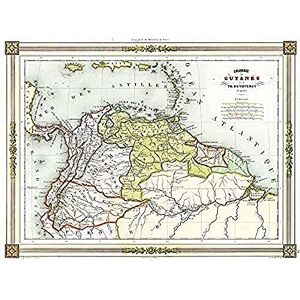 Fine Art Prints Duvotenay 1846 Map Colombia Guyana Americas Art Print Canvas Premium Wall Decor Poster Mural Fine Art Prints Duvotenay 1846 Map Colombia Guyana Americas Art Print Canvas Premium Wall Decor Poster Mural