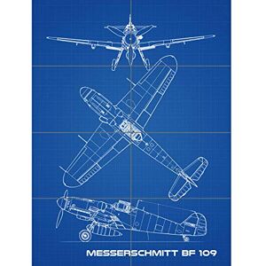Artery8 Messerschmitt Bf 109 German Fighter Plane Blueprint XL Giant Panel Poster (8 Sections) Artery8 Messerschmitt Bf 109 German Fighter Plane Blueprint XL Giant Panel Poster (8 Sections)