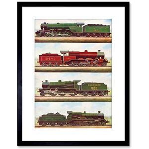 Wee Blue Coo Transport Vintage Painting Train Engine Locomotives Steam Framed Print F97X3701 Wee Blue Coo Transport Vintage Painting Train Engine Locomotives Steam Framed Print F97X3701