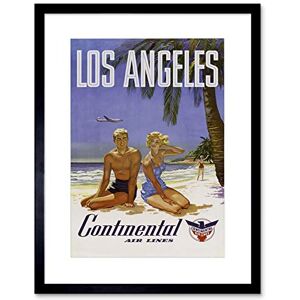 Wee Blue Coo TRAVEL LA LOS ANGELES CONTINENTAL AIRLINE BEACH TROPICALAD ART PRINT B12X1414 Wee Blue Coo TRAVEL LA LOS ANGELES CONTINENTAL AIRLINE BEACH TROPICALAD ART PRINT B12X1414