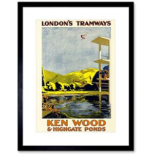 Wee Blue Coo Travel Tram London Highgate Ponds Hampstead Heath UK Framed Wall Art Print Wee Blue Coo Travel Tram London Highgate Ponds Hampstead Heath UK Framed Wall Art Print