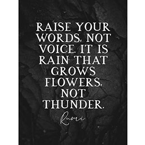 Artery8 Slate Quote Rumi Rain Grows Flowers Not Thunder Premium Wall Art Canvas Print 18X24 Inch Artery8 Slate Quote Rumi Rain Grows Flowers Not Thunder Premium Wall Art Canvas Print 18X24 Inch