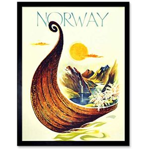 Wee Blue Coo Travel Norway Scandinavia Viking Boat River Art Print Framed Poster Wall Decor 12X16 Inch Wee Blue Coo Travel Norway Scandinavia Viking Boat River Art Print Framed Poster Wall Decor 12X16 Inch