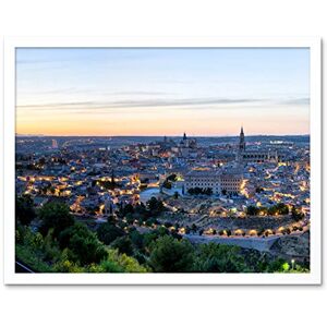 Fine Art Prints Chensiyuan Evening Sunset Toledo Spain City Panorama Left Art Print Framed Poster Wall Decor 12x16 inch Fine Art Prints Chensiyuan Evening Sunset Toledo Spain City Panorama Left Art Print Framed Poster Wall Decor 12x16 inch