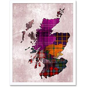 Wee Blue Coo Scotland Map Tartan Regions Art Print Framed Poster Wall Decor 12x16 inch Wee Blue Coo Scotland Map Tartan Regions Art Print Framed Poster Wall Decor 12x16 inch