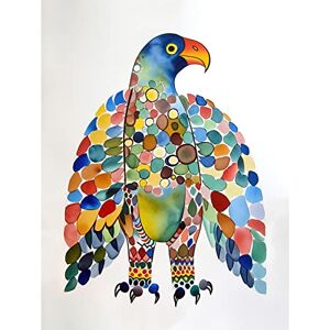 Artery8 Bald Eagle Multicolour Pattern Portrait Folk Art Watercolour Painting Extra Large XL Wall Art Poster Print Artery8 Bald Eagle Multicolour Pattern Portrait Folk Art Watercolour Painting Extra Large XL Wall Art Poster Print