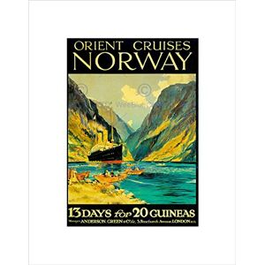 Wee Blue Coo Travel Orient Cruises Norway Fjord Ship London UK Vintage Wall Art Print Wee Blue Coo Travel Orient Cruises Norway Fjord Ship London UK Vintage Wall Art Print