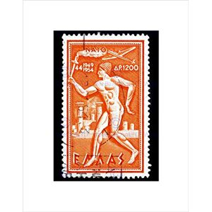 Wee Blue Coo POSTAGE STAMP GREECE TORCH BEARER VINTAGE PHILATELY FRAMED ART PRINT B12X8918 Wee Blue Coo POSTAGE STAMP GREECE TORCH BEARER VINTAGE PHILATELY FRAMED ART PRINT B12X8918
