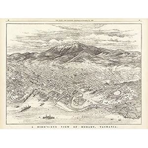 Artery8 Map ATCJ 1894 Bird's Eye View Hobart Tasmania Australia Art Print Canvas Premium Wall Decor Poster Mural Artery8 Map ATCJ 1894 Bird's Eye View Hobart Tasmania Australia Art Print Canvas Premium Wall Decor Poster Mural