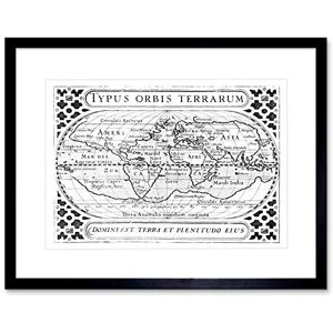 Wee Blue Coo Map Antique Basic World Globe Latins Picture Framed Wall Art Print Wee Blue Coo Map Antique Basic World Globe Latins Picture Framed Wall Art Print