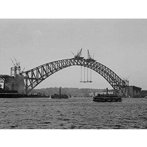Wee Blue Coo Old Architecture Sydney Harbour Bridge Construction Art Print Poster Wall Decor 12X16 Inch Wee Blue Coo Old Architecture Sydney Harbour Bridge Construction Art Print Poster Wall Decor 12X16 Inch