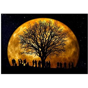 Wee Blue Coo Photo Moon People Silhouette Tree Wall Art Print Wee Blue Coo Photo Moon People Silhouette Tree Wall Art Print