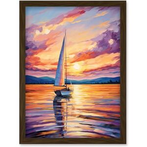 Artery8 Sunset Sailing Vibrant Oil Painting Orange Purple Blue Bathroom Artwork Sail Boat Seascape Artwork Framed Wall Art Print A4 Artery8 Sunset Sailing Vibrant Oil Painting Orange Purple Blue Bathroom Artwork Sail Boat Seascape Artwork Framed Wall Art Print A4