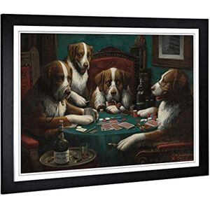 Big Box Art Framed Print of Cassius Marcellus Coolidge Dogs Playing Poker Design Wall Art Picture Home Decor for Kitchen, Living Room, Bedroom, Hallway, Black, A2 / 24.5x18 Inch / 62x45cm Big Box Art Framed Print of Cassius Marcellus Coolidge Dogs Playing Poker Design Wall Art Picture Home Decor for Kitchen, Living Room, Bedroom, Hallway, Black, A2 / 24.5x18 Inch / 62x45cm