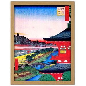 Wee Blue Coo Hiroshige Japanese View Pagoda Red Artwork Framed Wall Art Print 18X24 Inch Wee Blue Coo Hiroshige Japanese View Pagoda Red Artwork Framed Wall Art Print 18X24 Inch