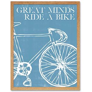 Wee Blue Coo Great Minds Ride A Bike Art Print Framed Poster Wall Decor 12x16 inch Wee Blue Coo Great Minds Ride A Bike Art Print Framed Poster Wall Decor 12x16 inch