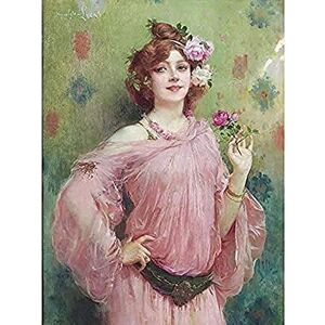 Fine Art Prints Hippolyte-Lucas Beauty In Pink Woman Flowers Painting Unframed Wall Art Print Poster Home Decor Premium Fine Art Prints Hippolyte-Lucas Beauty In Pink Woman Flowers Painting Unframed Wall Art Print Poster Home Decor Premium