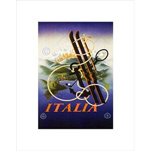Wee Blue Coo TRAVEL WINTER SPORT VACATION HOLIDAY ITALY VINTAGE ADVERT FRAMED PRINT B12X1798 Wee Blue Coo TRAVEL WINTER SPORT VACATION HOLIDAY ITALY VINTAGE ADVERT FRAMED PRINT B12X1798