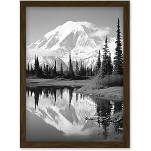 Artery8 Mount McKinley Reflecting on Wonder Lake Tranquil Water Black and White Photograph Scenic Mountain Valley Landscape Artwork Framed Wall Art Print A4 Artery8 Mount McKinley Reflecting on Wonder Lake Tranquil Water Black and White Photograph Scenic Mountain Valley Landscape Artwork Framed Wall Art Print A4