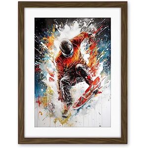 Artery8 Extreme Sports Snowboarding Paint Splat Portrait Artwork Framed Wall Art Print 18X24 Inch Artery8 Extreme Sports Snowboarding Paint Splat Portrait Artwork Framed Wall Art Print 18X24 Inch