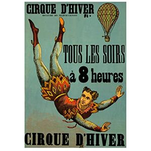 Wee Blue Coo Ad Circus Cirque D'hiver Acrobat Balloon France Wall Art Print Wee Blue Coo Ad Circus Cirque D'hiver Acrobat Balloon France Wall Art Print