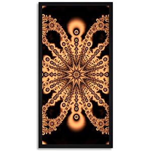 Wee Blue Coo Fractal Symmetry Pattern Graphic Sienna Long Panel Framed Wall Art Print Wee Blue Coo Fractal Symmetry Pattern Graphic Sienna Long Panel Framed Wall Art Print