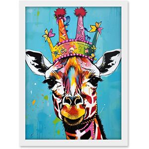 Artery8 Giraffe Wearing Princess Crown Modern Folk Art Artwork Framed A3 Wall Art Print Artery8 Giraffe Wearing Princess Crown Modern Folk Art Artwork Framed A3 Wall Art Print