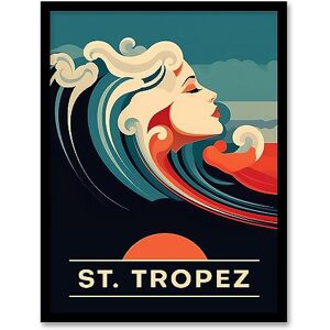 Artery8 The Seaside Calls St Tropez Beach France Sunset Woman of the Waves Sea Siren Ocean Artwork Framed Wall Art Print A4 Artery8 The Seaside Calls St Tropez Beach France Sunset Woman of the Waves Sea Siren Ocean Artwork Framed Wall Art Print A4