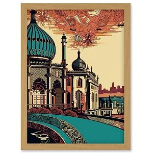 Artery8 Brighton City Royal Pavilion Ornate Illustration Artwork Framed Wall Art Print A4 Artery8 Brighton City Royal Pavilion Ornate Illustration Artwork Framed Wall Art Print A4