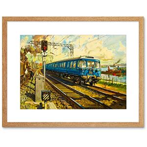 Wee Blue Coo Railway Engine Train Glasgow Helensborough Line UK Framed Wall Art Print Wee Blue Coo Railway Engine Train Glasgow Helensborough Line UK Framed Wall Art Print