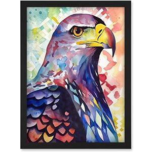 Artery8 Bald Eagle Bird Folk Art Multicoloured Watercolour Painting Artwork Framed A3 Wall Art Print Artery8 Bald Eagle Bird Folk Art Multicoloured Watercolour Painting Artwork Framed A3 Wall Art Print