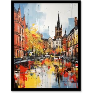 Artery8 Glasgow Cityscape Vibrant Oil Painting Red Yellow Autumn In Scotland Artwork Framed Wall Art Print A4 Artery8 Glasgow Cityscape Vibrant Oil Painting Red Yellow Autumn In Scotland Artwork Framed Wall Art Print A4