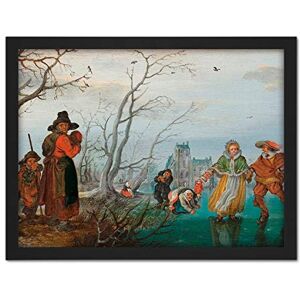 Artery8 Van De Venne Winter Amusement On Ice Painting Artwork Framed Wall Art Print 18X24 Inch Artery8 Van De Venne Winter Amusement On Ice Painting Artwork Framed Wall Art Print 18X24 Inch