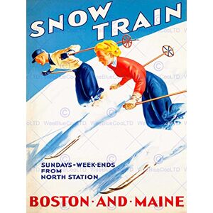 Wee Blue Coo Bumblebeaver TRAVEL TOURISM WINTER SPORT TRANSPORT TRAIN BOSTON MAINE SKIING SKIS USA 30x40 cms ART POSTER PRINT PICTURE CC6969 Wee Blue Coo Bumblebeaver TRAVEL TOURISM WINTER SPORT TRANSPORT TRAIN BOSTON MAINE SKIING SKIS USA 30x40 cms ART POSTER PRINT PICTURE CC6969
