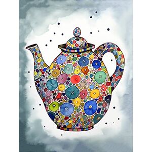 Artery8 Colourful Teapot Folk Art Kitchen Extra Large XL Wall Art Poster Print Artery8 Colourful Teapot Folk Art Kitchen Extra Large XL Wall Art Poster Print