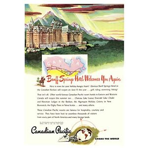 Wee Blue Coo Canada Banff Springs Hotel Ad Pacific Mountain Picture Wall Art Print Wee Blue Coo Canada Banff Springs Hotel Ad Pacific Mountain Picture Wall Art Print