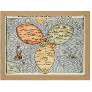 Fine Art Prints Bunting 1581 Map World Cloverleaf Jerusalem Large Framed Art Print Poster Wall Decor 18x24 in Fine Art Prints Bunting 1581 Map World Cloverleaf Jerusalem Large Framed Art Print Poster Wall Decor 18x24 in